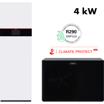 Set tepelné čerpadlo Viessmann Vitocal 252-A 4kW + vnitřní jednotka s integrovaným zásobníkem 190l, Aku 16l