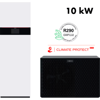 Set tepelné čerpadlo Viessmann Vitocal 252-A 10kW + vnitřní jednotka s integrovaným zásobníkem 190l, Aku 16l