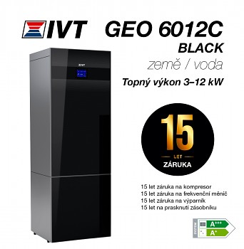 Tepelné čerpadlo IVT Země-voda GEO 612C BLACK 12kW + Záruka 15let za 1Kč