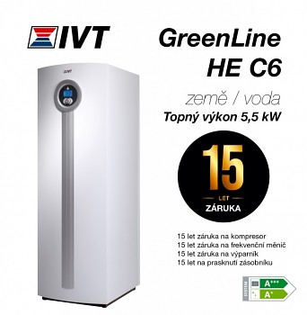 Tepelné čerpadlo IVT země-voda PremiumLine HE C6 kW + Záruka 15 let za 1Kč