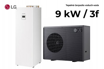 Tepelné čerpadlo LG THERMA V R290 Monoblok 9kW 3f + vnitřní jednotka s integrovaným zásobníkem Nerez 200l