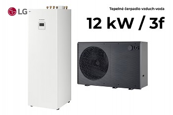 Tepelné čerpadlo LG THERMA V R290 Monoblok 12kW 3f + vnitřní jednotka s integrovaným zásobníkem Nerez 200l