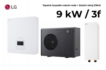 Tepelné čerpadlo LG THERMA V R290 Monoblok 9kW 3f + Řídící jednotka LG Control Box+ Záložní zdroj 3/9kW