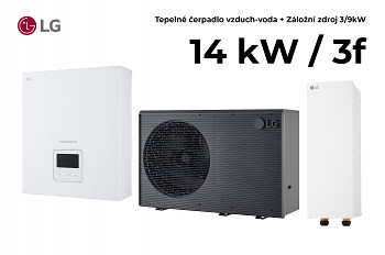 Tepelné čerpadlo LG THERMA V R290 Monoblok 14kW 3f + Řídící jednotka LG Control Box+ Záložní zdroj 3/9kW