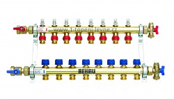 Rozdělovač REHAU HKV-D 8 okruhů s průtokoměry