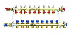 Rozdělovač REHAU HKV-D 9 okruhů s průtokoměry