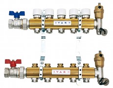 Rozdělovač IVAR.CS 553 DRS 5/4" x EK - 5.cestný - mosaz