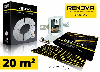 SET KOMPLET 20m2 RENOVA ORIGINAL podlahové topení se samolepem + 1x omezovač