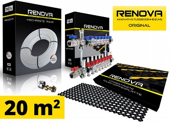 SET KOMPLET 20m2 RENOVA ORIGINAL podlahové topení + 1x rozdělovač