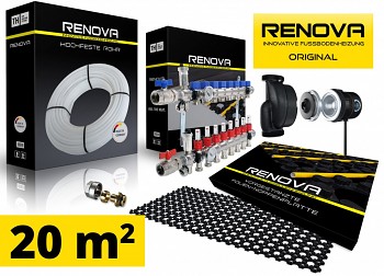 SET KOMPLET 20m2 RENOVA ORIGINAL podlahové topení + 1x rozdělovač s čerpadlem