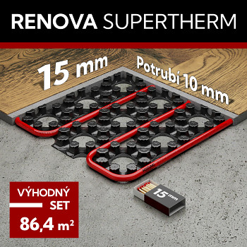Podlahové topení bez bourání RENOVA Supertherm - Výhodný set 86,4 m2